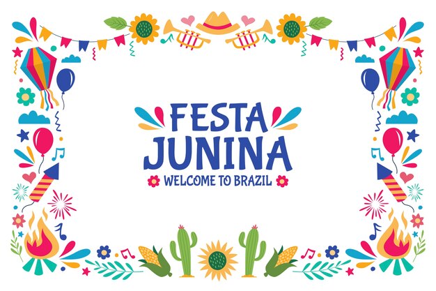 Плоский фон festas juninas