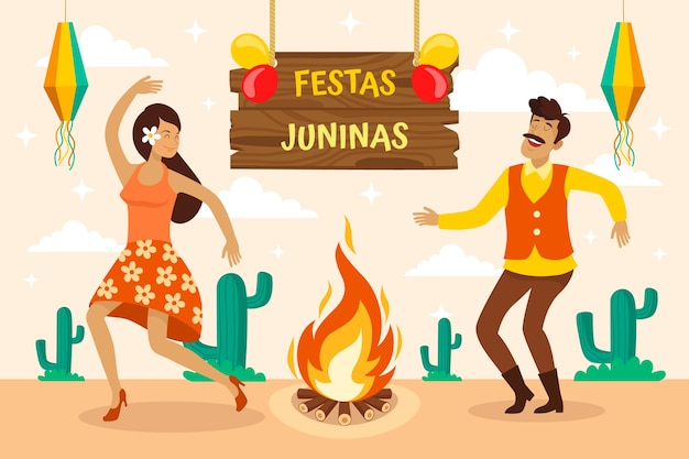 Flat festas juninas background