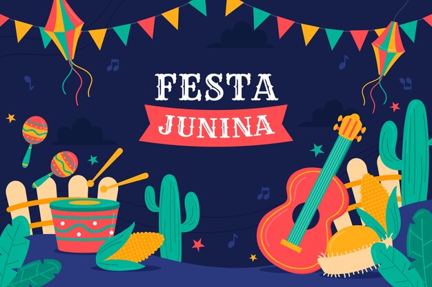 Flat festas juninas background