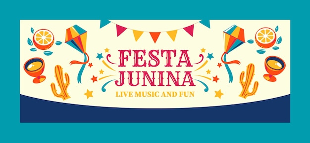 Flat festas juninas Facebook cover