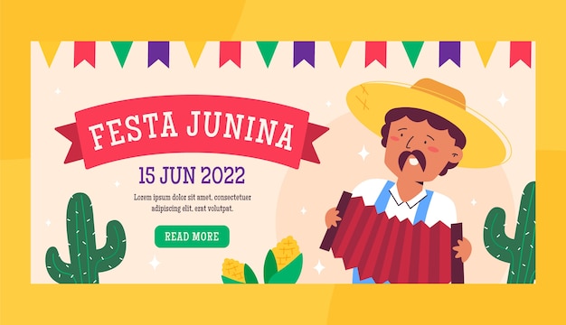 평면 festas juninas 가로 배너 서식 파일