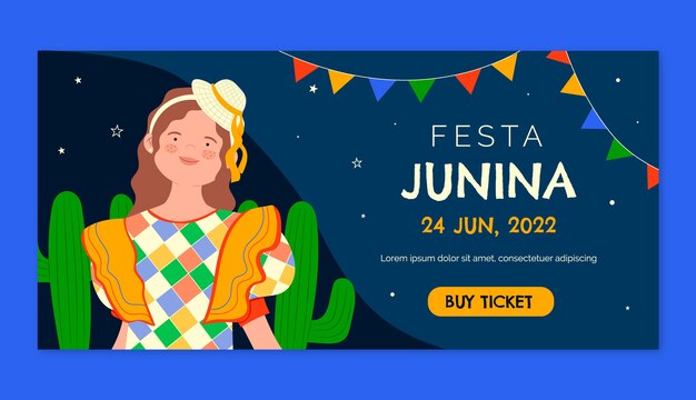 평면 festas juninas 가로 배너 서식 파일