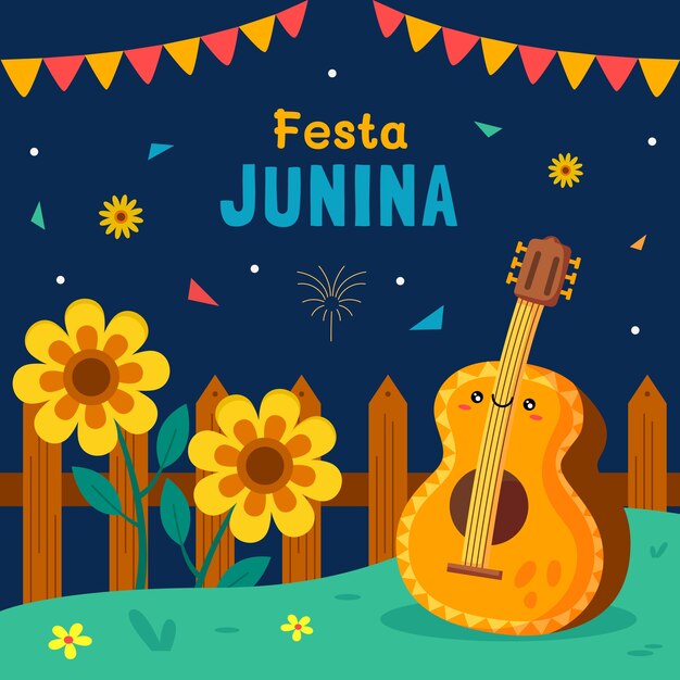 Плоская иллюстрация festas juninas