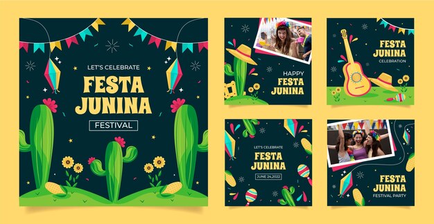 flat festas juninas instagram posts collection