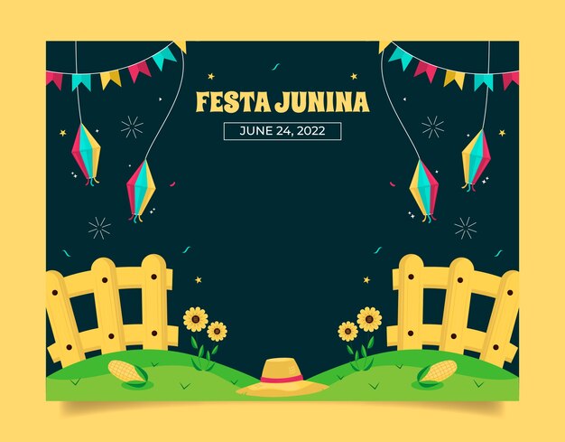 Flat festas juninas photocall template