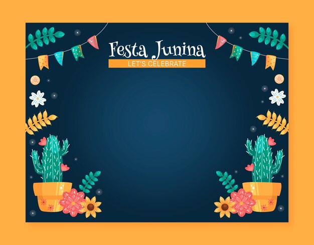 Flat festas juninas photocall template