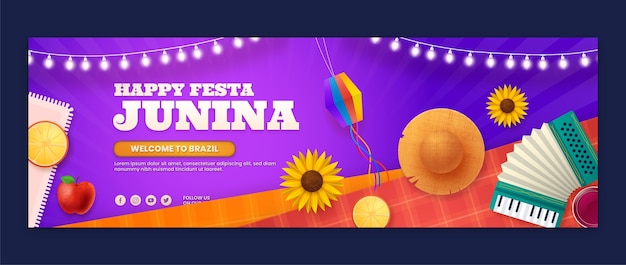 Flat festas juninas twitch header