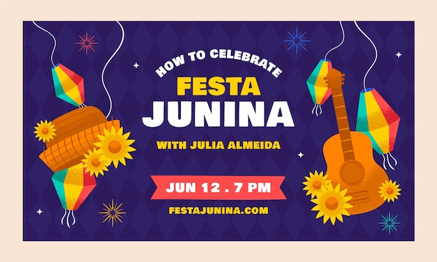 Free vector flat festas juninas webinar