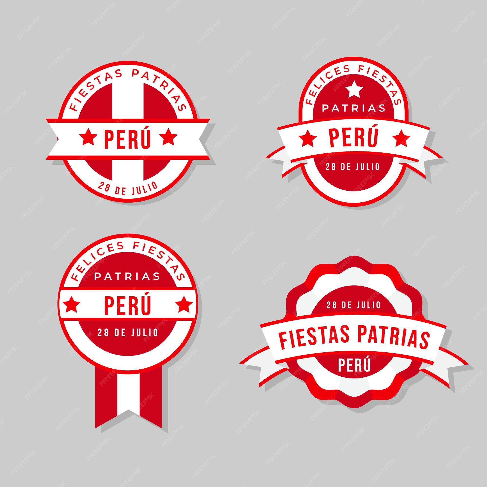 seguramente codo Ardilla Free Vector | Flat fiestas patrias de peru badge collection