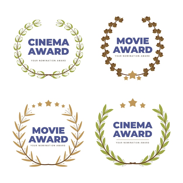 Free vector flat film awards ornaments