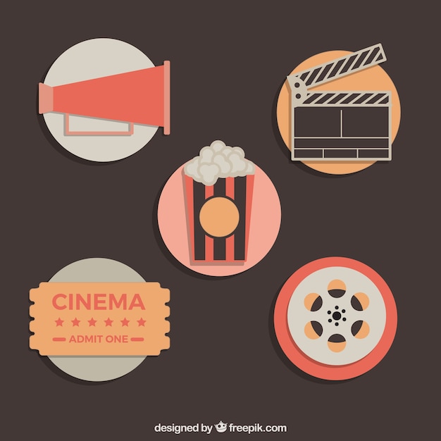 Free vector flat film elements pack