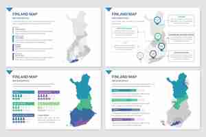 Vettore gratuito piatto finlandia mappa infografica