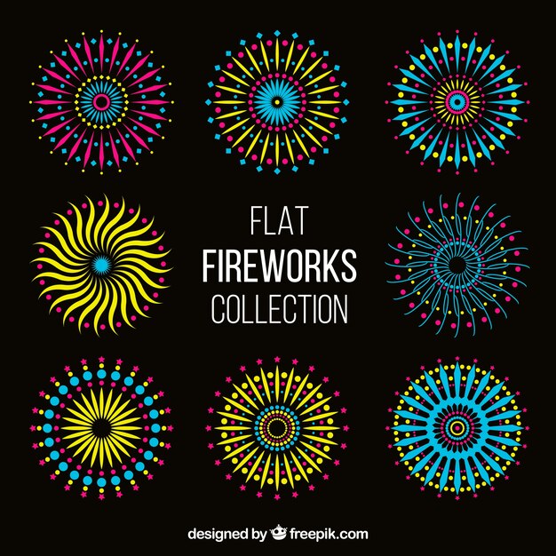 Flat fireworks collection