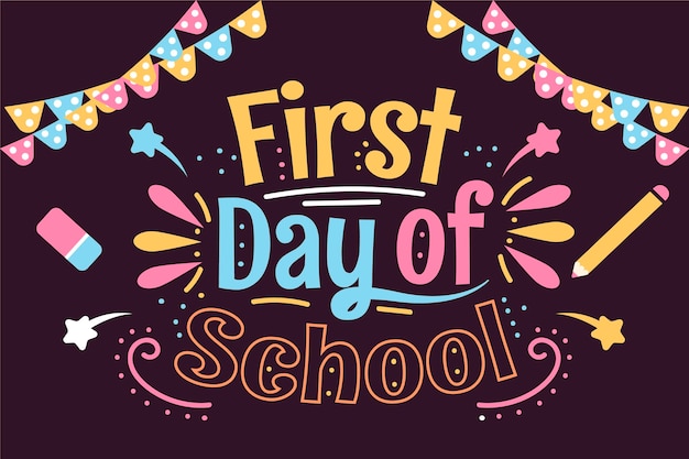 Free vector flat first day of school background