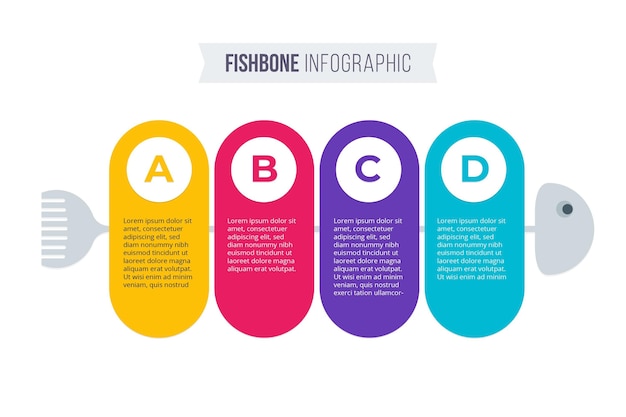 플랫 생선 infographic 개념