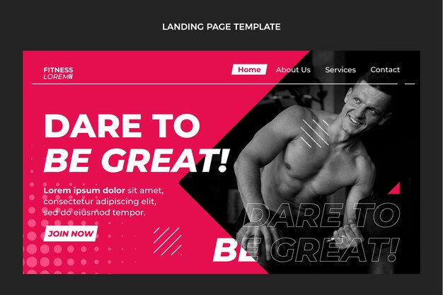 Flat fitness landing page template