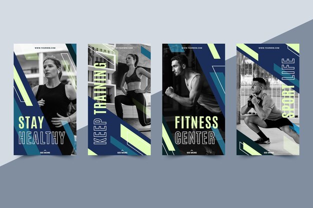 Flat fitness story pack
