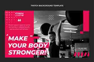 Free vector flat fitness twitch background