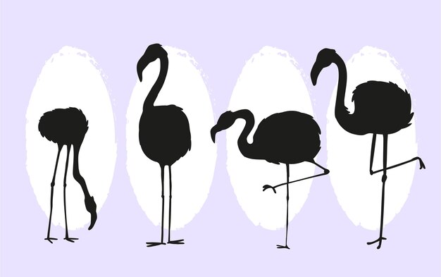 flat flamingo silhouettes collection