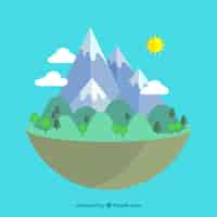 Free vector flat floating landscape