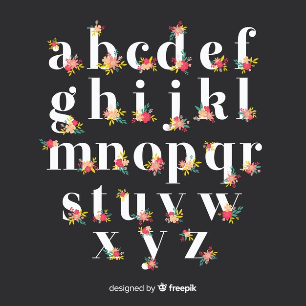 flat floral alphabet