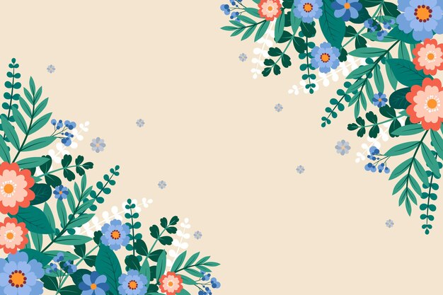 Flat floral background illustration