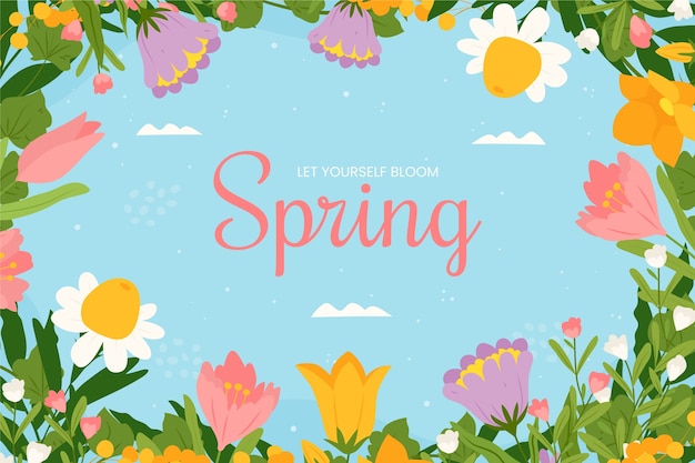 Free vector flat floral background for spring