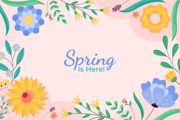 Free vector flat floral background for spring