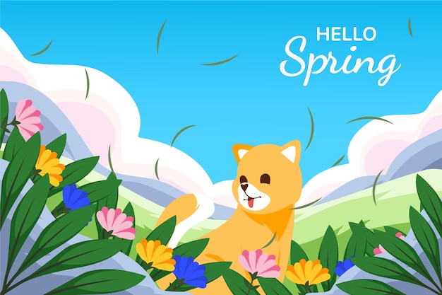 Free Vector flat floral background for spring