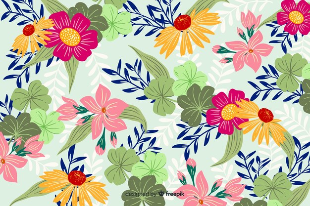 Flat floral beautiful background