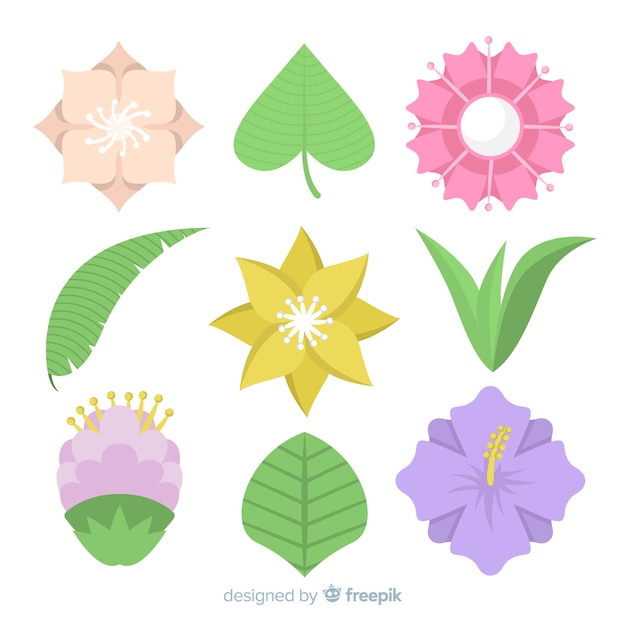 Free vector flat floral collection