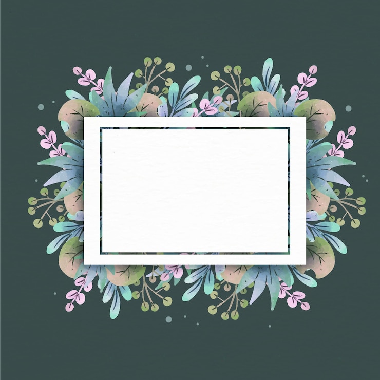 Free Vector flat floral frame with empty space