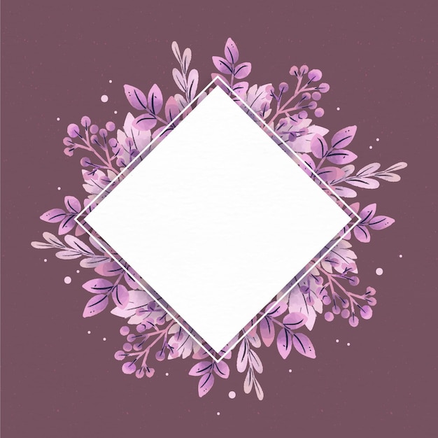 Flat floral frame with empty space