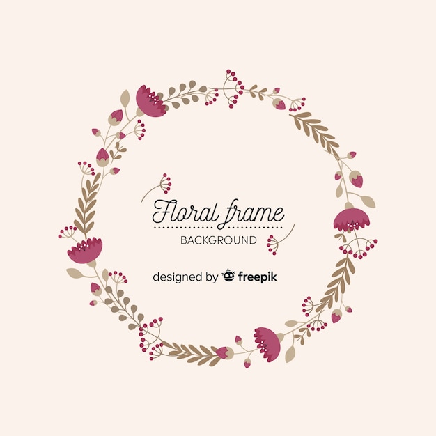 Flat floral frame