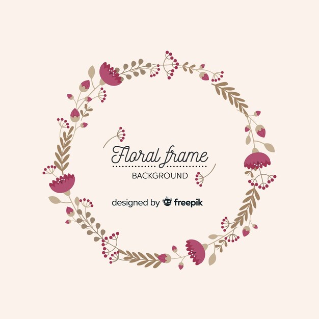 Flat floral frame