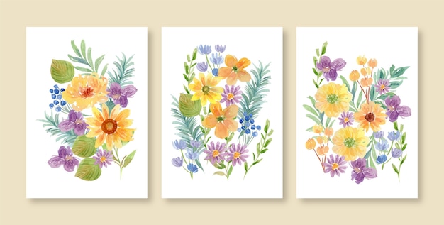 Free vector flat floral gardening prints collection