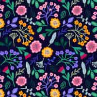 Free vector flat floral pattern design for spring