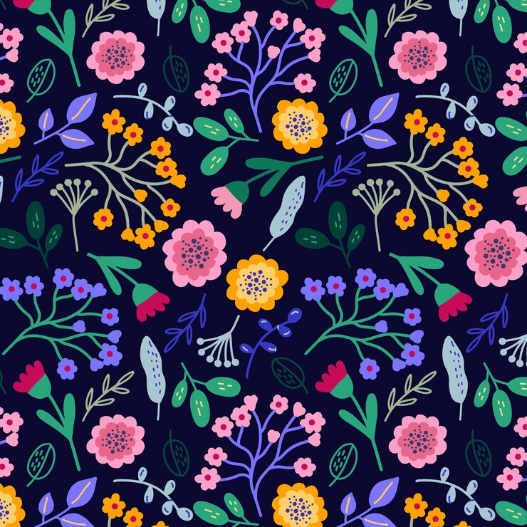 Free Vector flat floral pattern design for spring