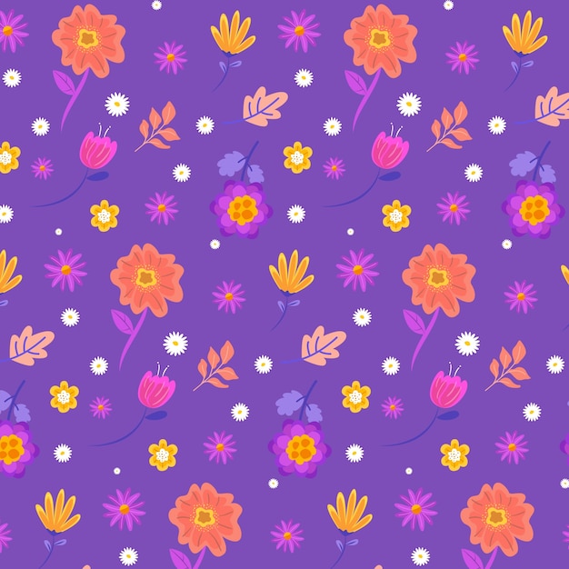 Flat floral pattern design for spring