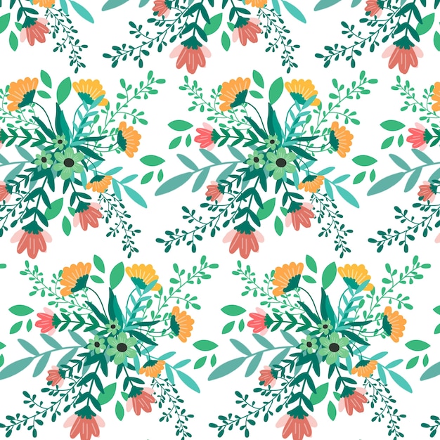 Free vector flat floral pattern design