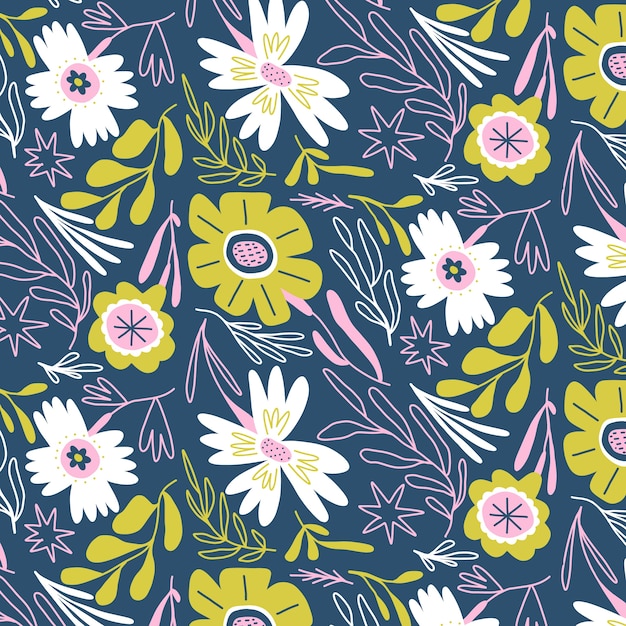 Free vector flat floral pattern design