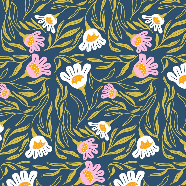 Flat floral pattern design