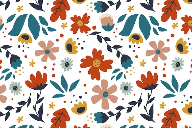 Flat floral pattern design