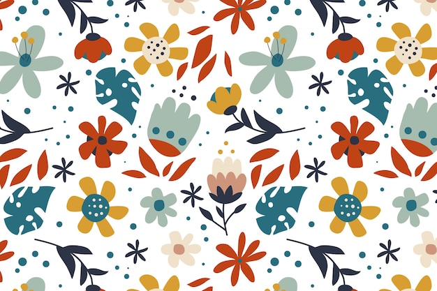 Flat floral pattern design