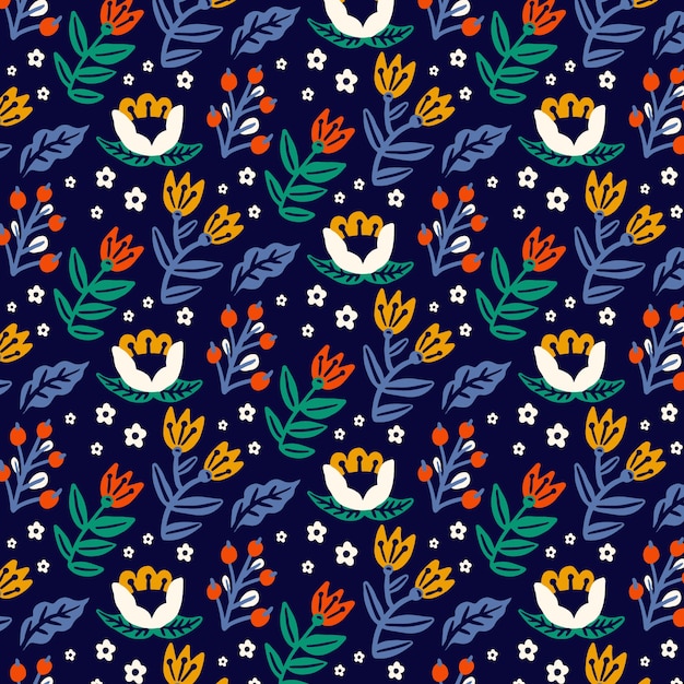 Free vector flat floral pattern design