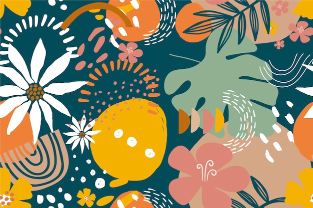 Flat floral pattern design