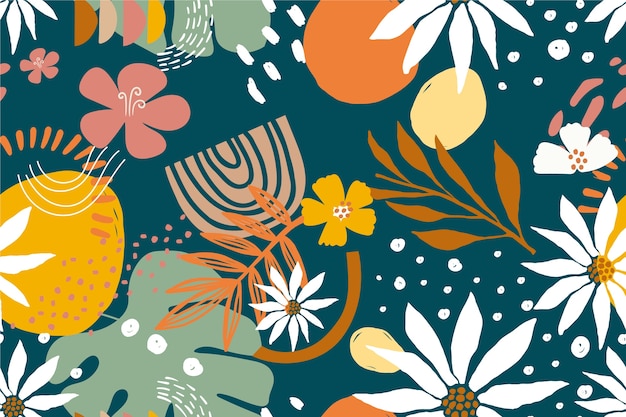 Flat floral pattern design