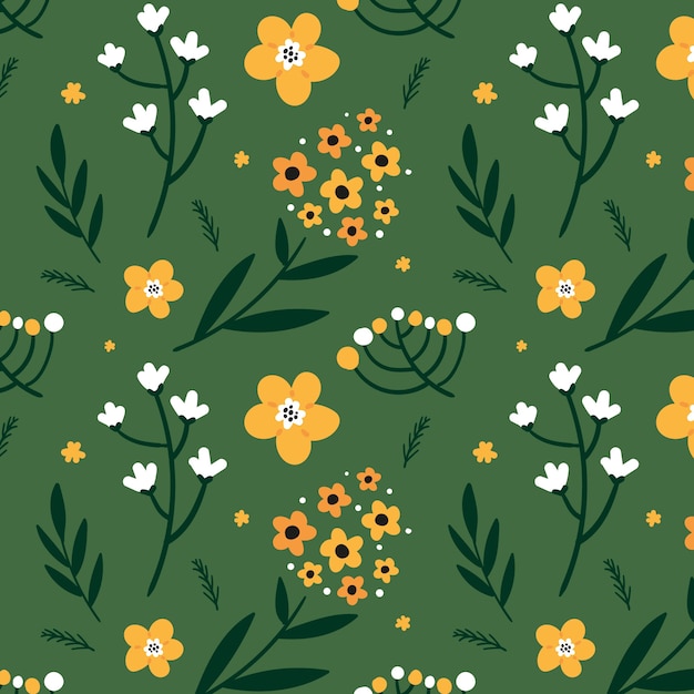 Flat floral pattern design