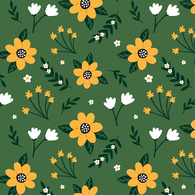 Flat floral pattern design