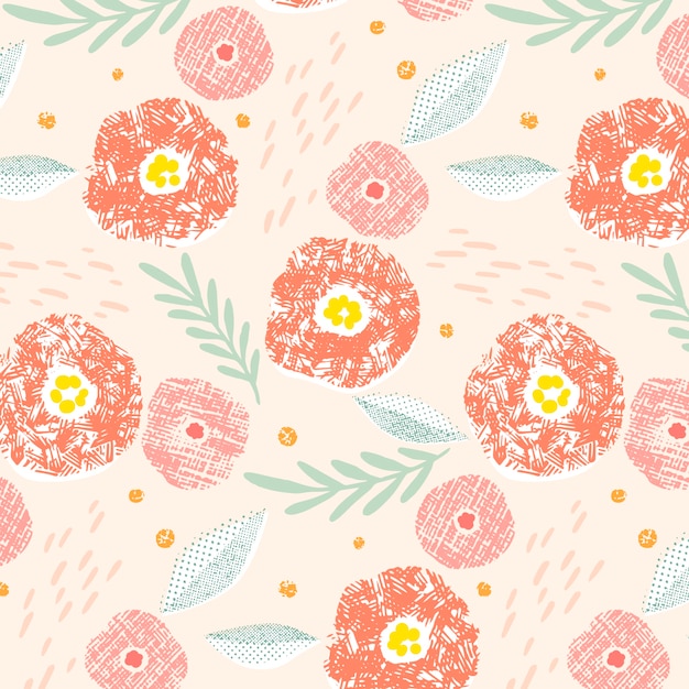 Free vector flat floral pattern design